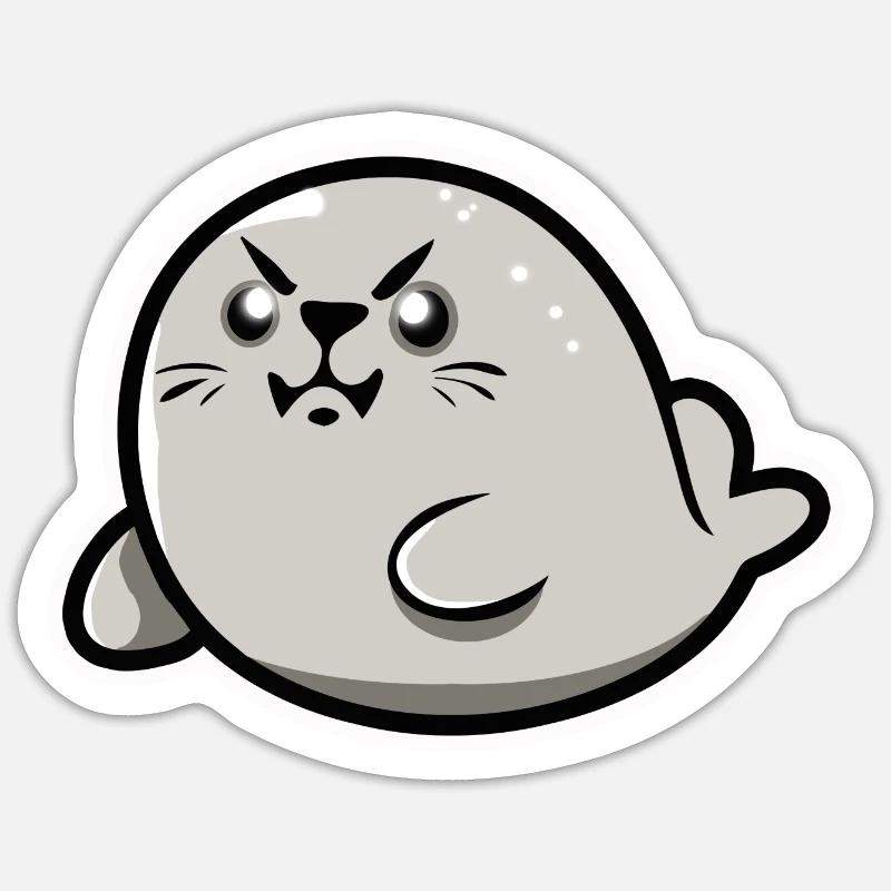 BAD SEAL angry chibi - Sticker size S (10 x 10 cm) - white matte
