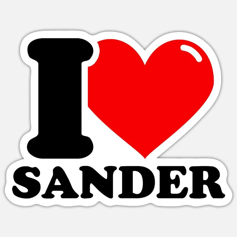 I love sander First name Sticker size S (10 x 10 cm)