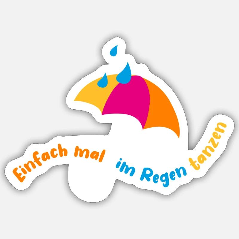 Dancing in the rain - Sticker size S (10 x 10 cm) - white matte