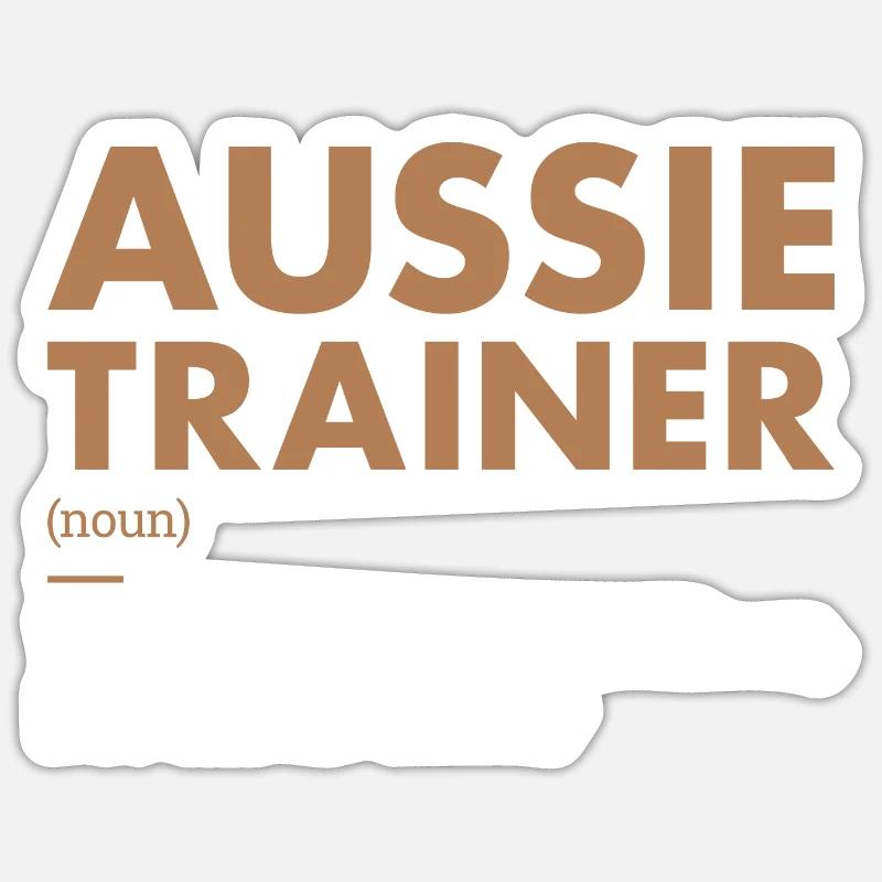Dog Aussie Trainer Definiton - Sticker Größe S (10 x 10 cm) - Mattweiß