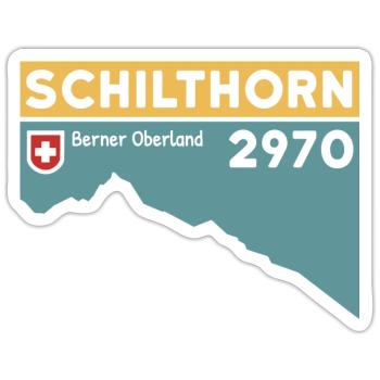Schilthorn Randonnée Randonnée Ski Oberland bernois - Sticker taille S (10 x 10 cm) - blanc mat - Devant
