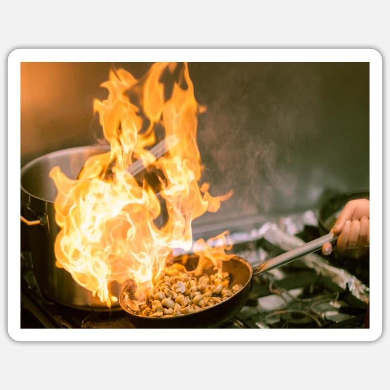 Flaming Culinary Adventure Sticker size S (10 x 10 cm)