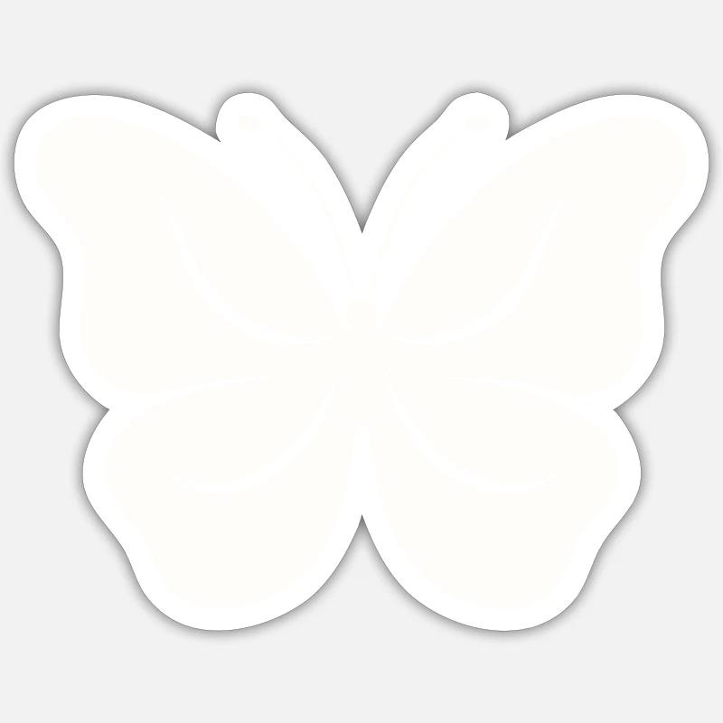 Le papillon simple - Sticker taille S (10 x 10 cm) - blanc mat