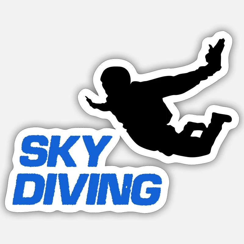 Sky Diving - Sticker size S (10 x 10 cm) - white matte