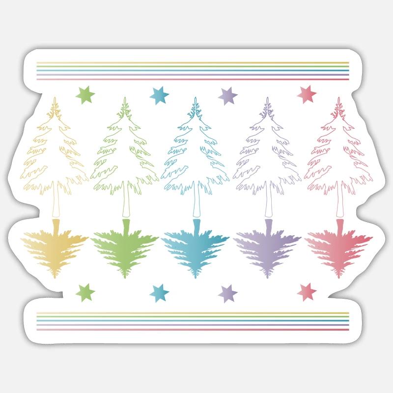 Christbaum, Tannenbaum oder Weihnachtsbaum Umrisse Sticker Größe S (10 x 10 cm)