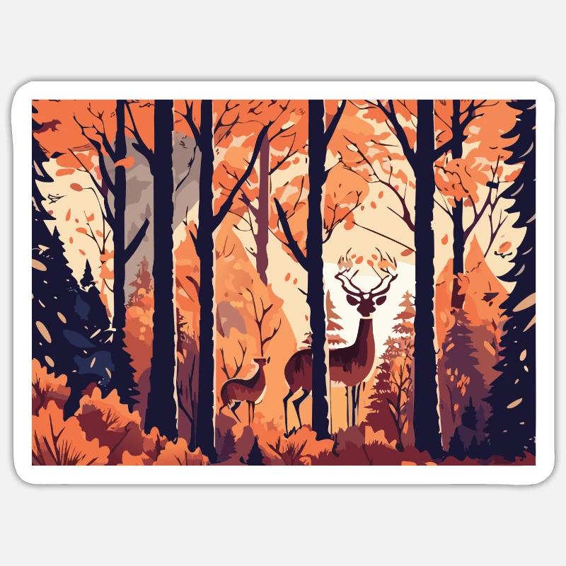 Fall Scenery (Fall Collection #10) - Sticker size S (10 x 10 cm) - white matte