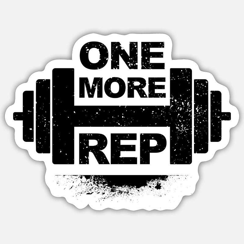 One More Rep - dunkel - Sticker Größe S (10 x 10 cm) - Mattweiß