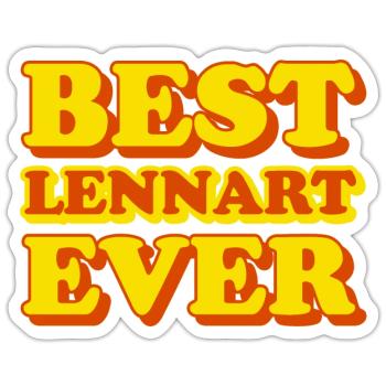 Lennart prénom drôle cadeau - Sticker taille S (10 x 10 cm) - blanc mat - Devant