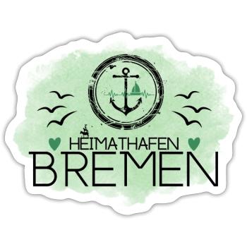 Heimathafen Bremen - Sticker Größe S (10 x 10 cm) - Mattweiß - Vorne