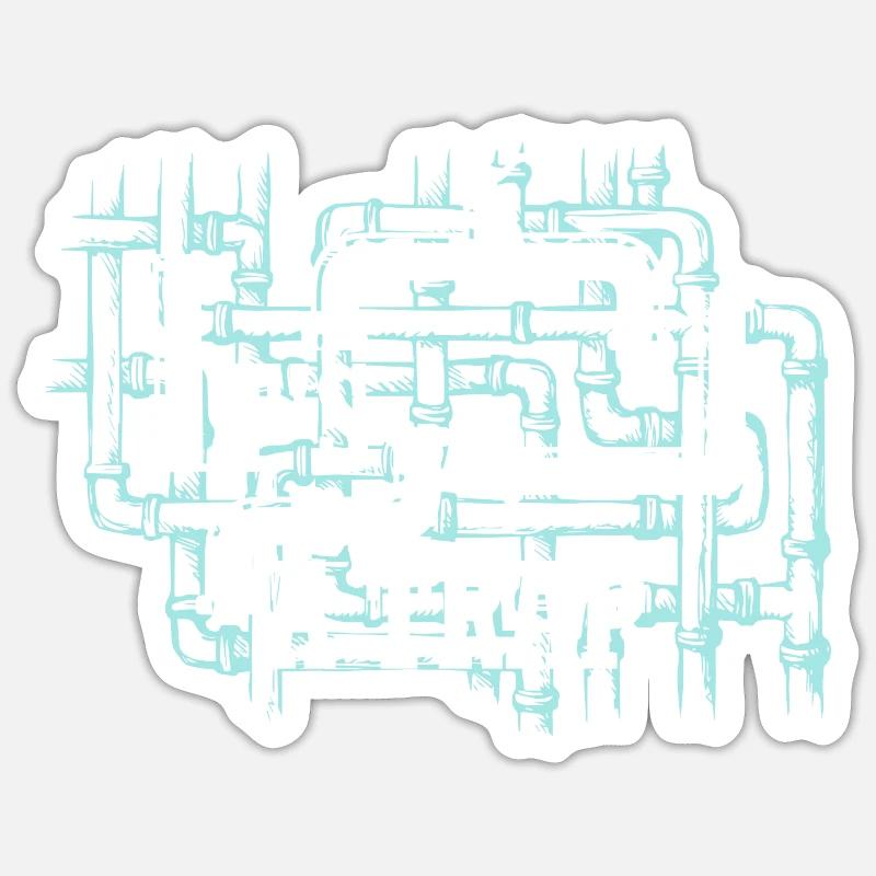 It's A Plumber Pipefitter Wrench - Sticker Größe S (10 x 10 cm) - Mattweiß