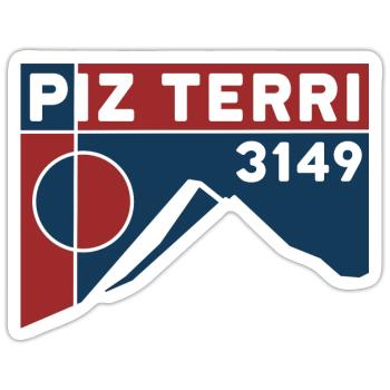 Piz Terri Adula Alpen Schweiz Bergtour Souvenir - Sticker Größe S (10 x 10 cm) - Mattweiß - Vorne