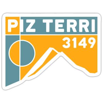 Piz Terri Adula Alpen Bergtour Andenken - Sticker Größe S (10 x 10 cm) - Mattweiß - Vorne