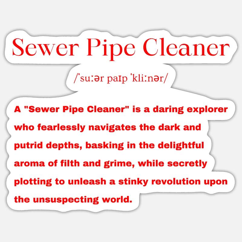 sewer cleaner sewer worker - Sticker size S (10 x 10 cm) - white matte