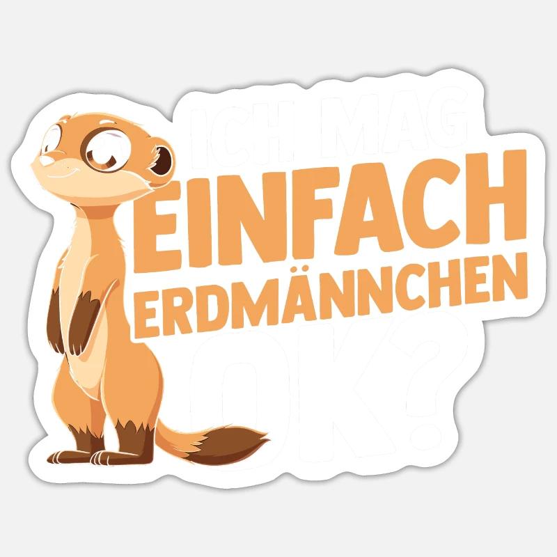 Erdmännchen - Sticker Größe S (10 x 10 cm) - Mattweiß