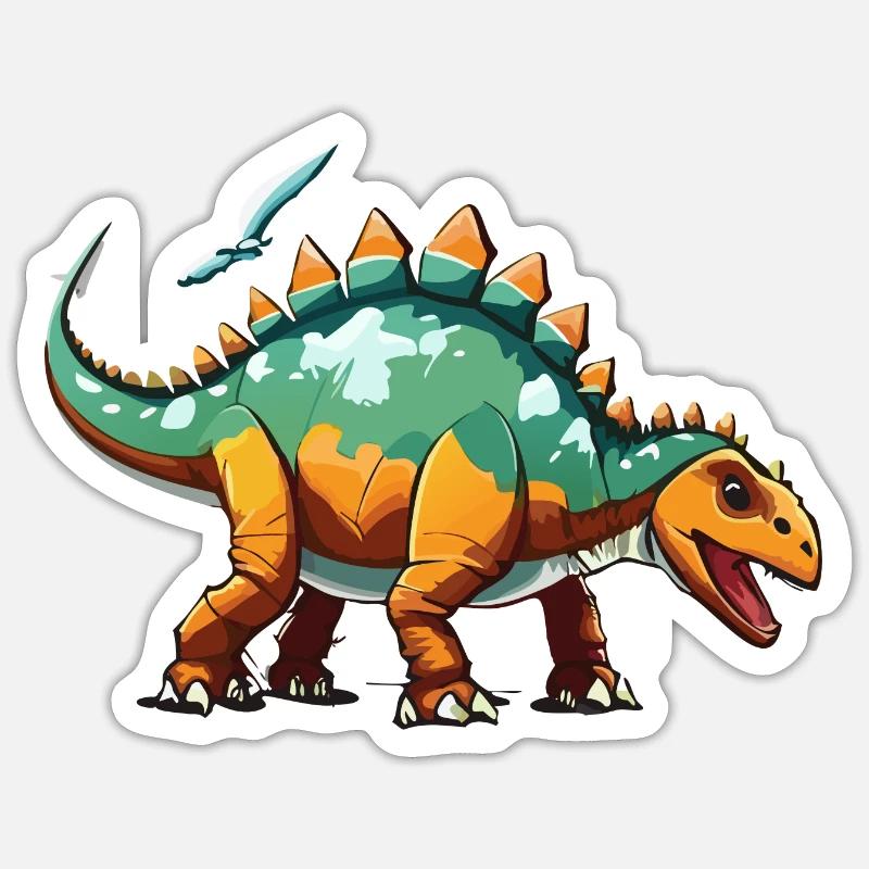 Friendly Stegosaurus - Sticker size S (10 x 10 cm) - white matte