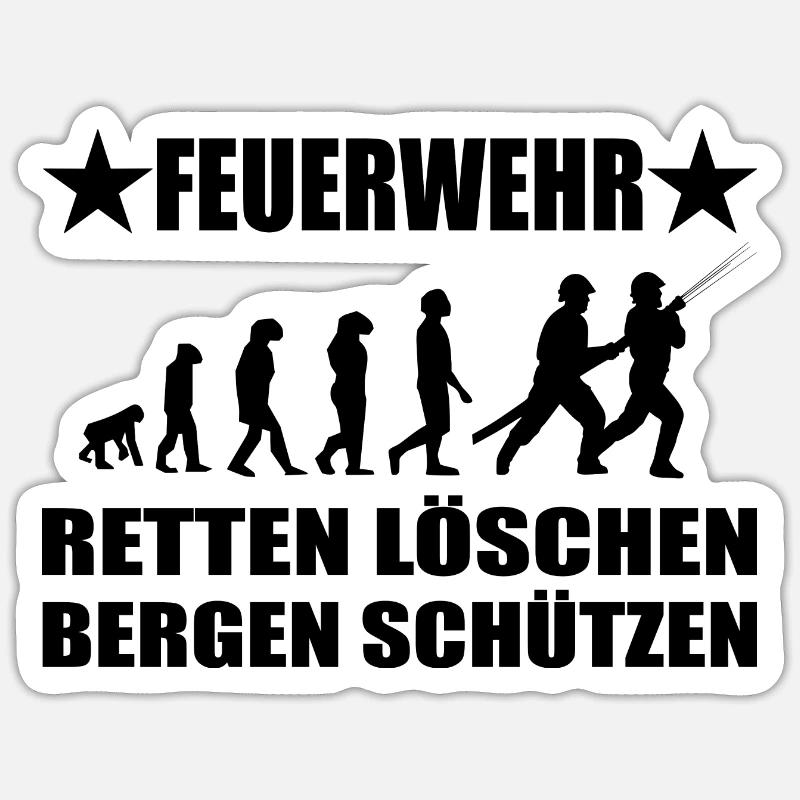 Feuerwehr - Sticker Größe S (10 x 10 cm) - Mattweiß
