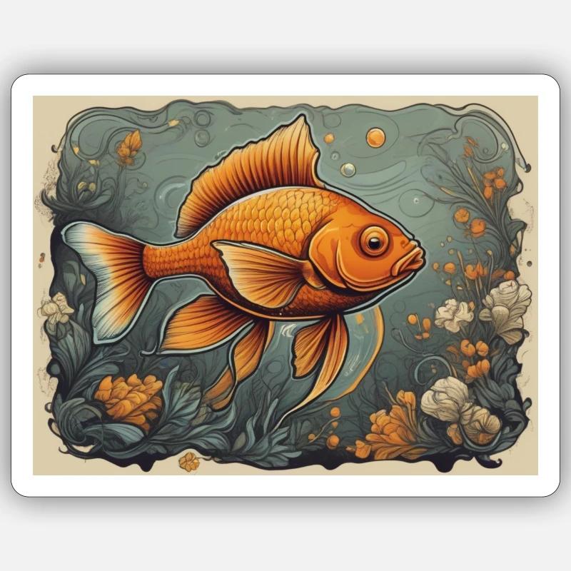 gold fish Sticker size S (10 x 10 cm)