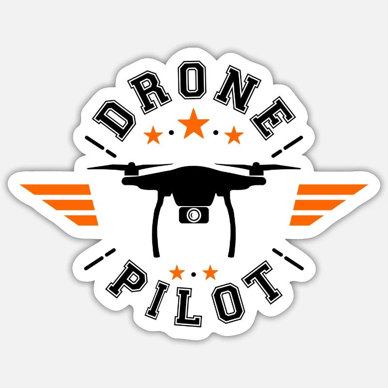Pile de drones - Sticker taille S (10 x 10 cm) - blanc mat