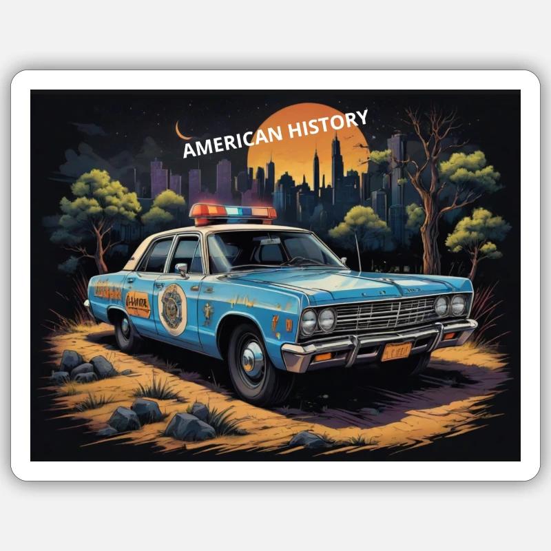 Polizeiauto - Sticker Größe S (10 x 10 cm) - Mattweiß