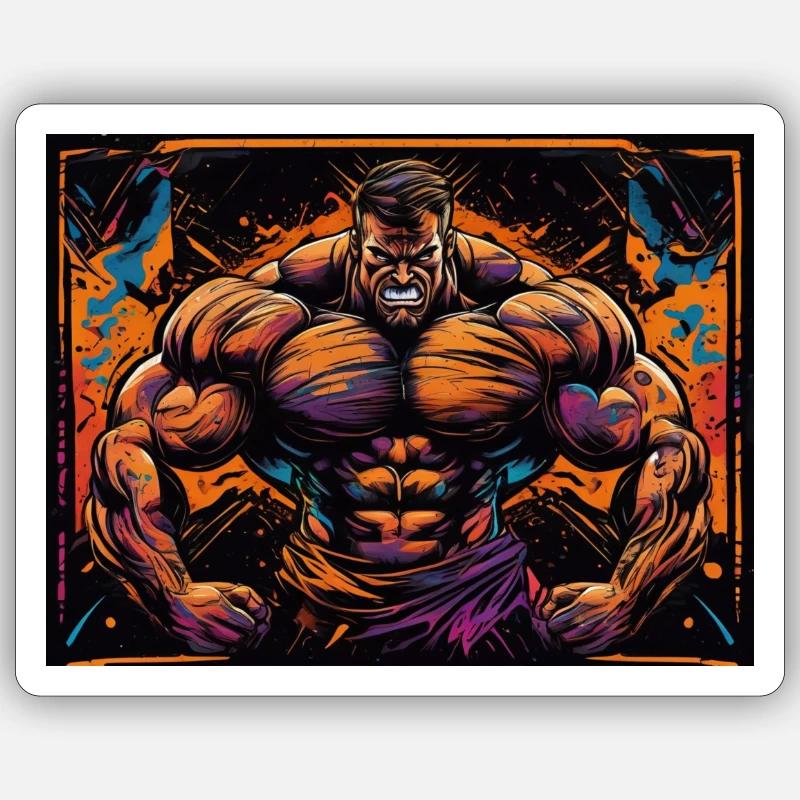 STARKER MANN - Sticker Größe S (10 x 10 cm) - Mattweiß
