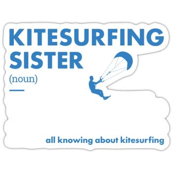 Sport Sister Kitesurf - Sticker taille S (10 x 10 cm) - blanc mat - Devant