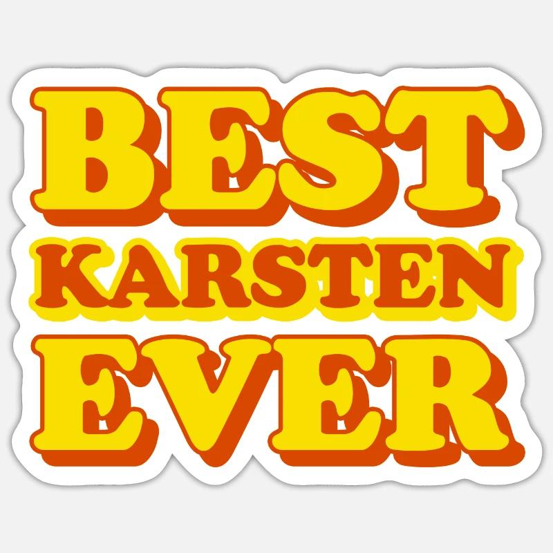 Karsten First Name Funny Gift - Sticker size S (10 x 10 cm) - white matte
