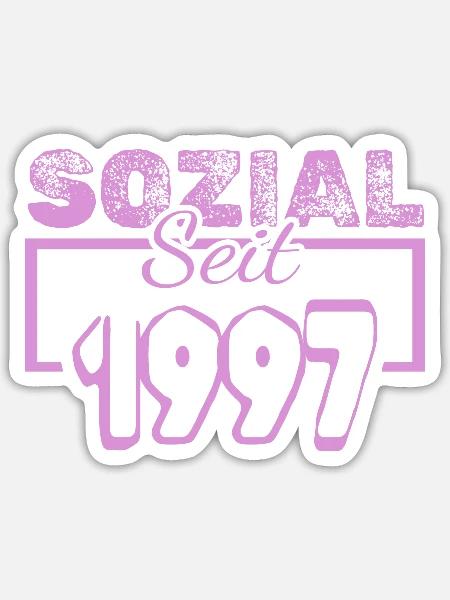 Sozial 1997 - Sticker Größe S (10 x 10 cm) - Mattweiß