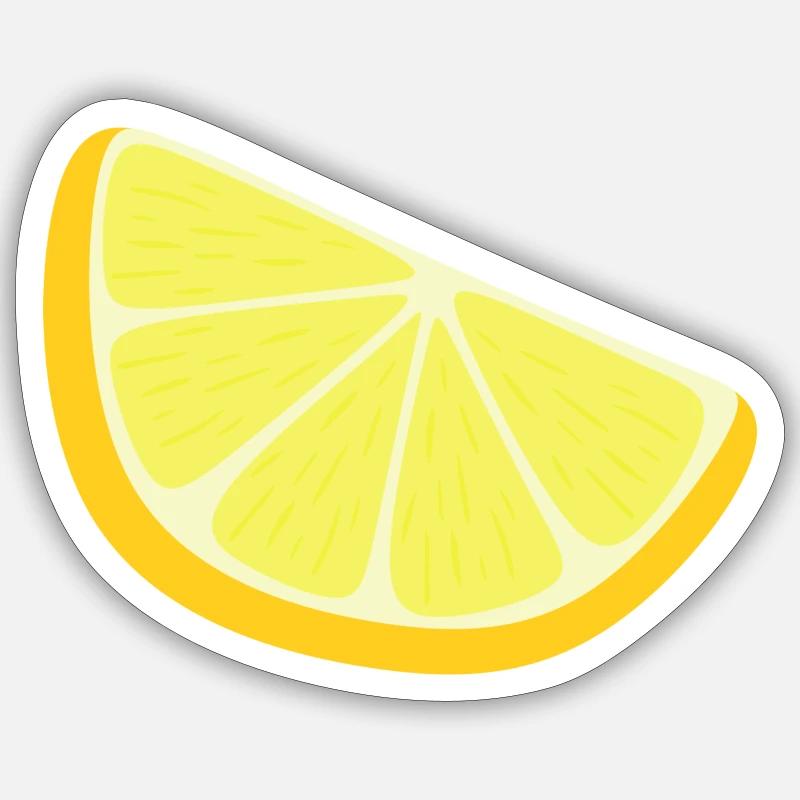 Zitronenscheibe - Sticker Größe S (10 x 10 cm) - Mattweiß