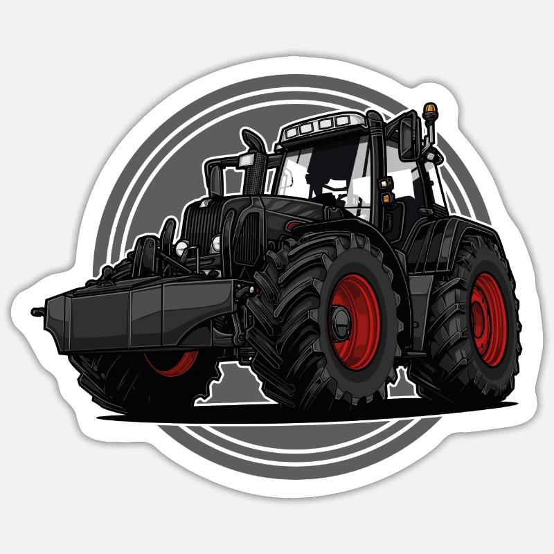 Traktor // Illustration - Sticker Größe S (10 x 10 cm) - Mattweiß