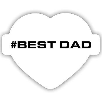 Best Dad Herzen Liebe - Sticker Größe S (10 x 10 cm) - Mattweiß - Vorne