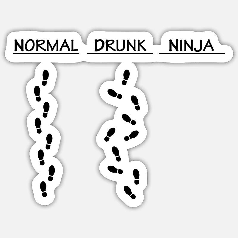 Ninja ivre normal Sticker taille S (10 x 10 cm)