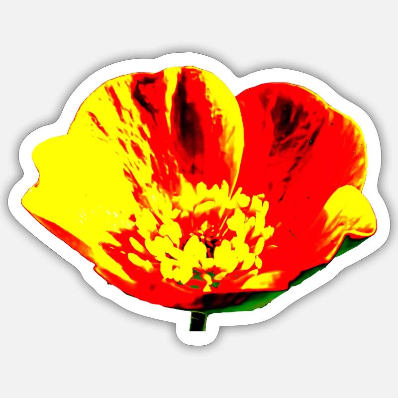 Fleur, A731178 1 - Sticker taille S (10 x 10 cm) - blanc mat