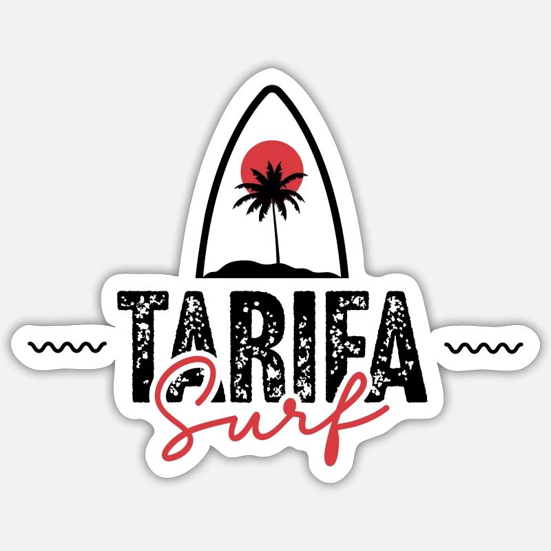 Tarifa Surf - Sticker taille S (10 x 10 cm) - blanc mat