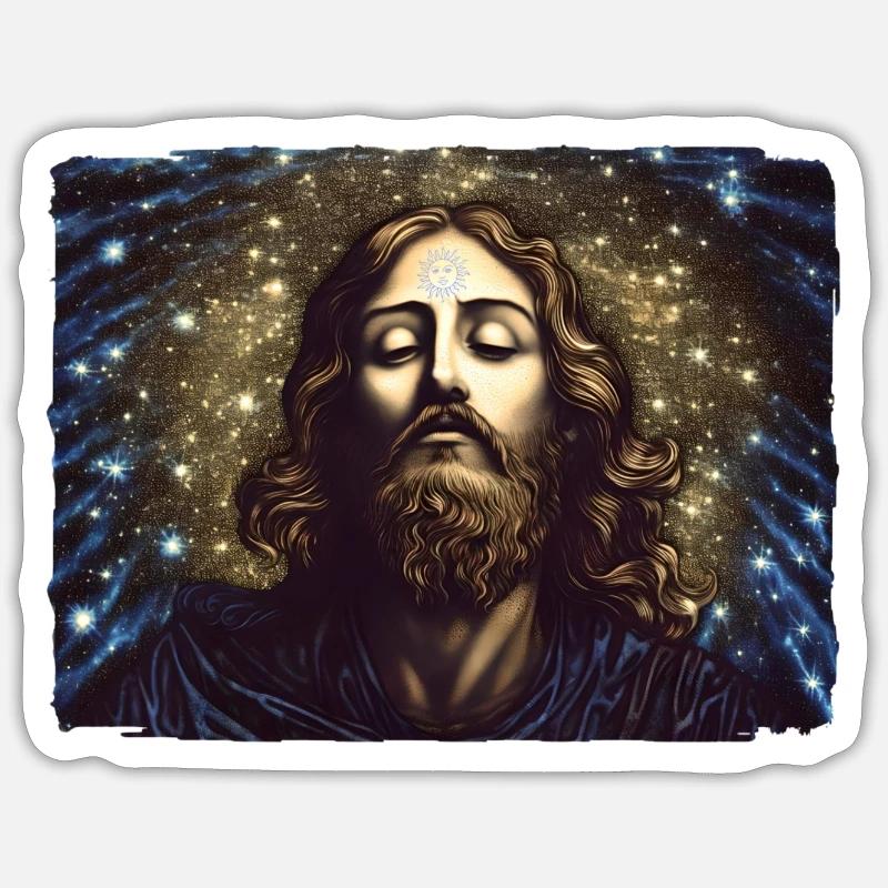 Jésus - Sticker taille S (10 x 10 cm) - blanc mat