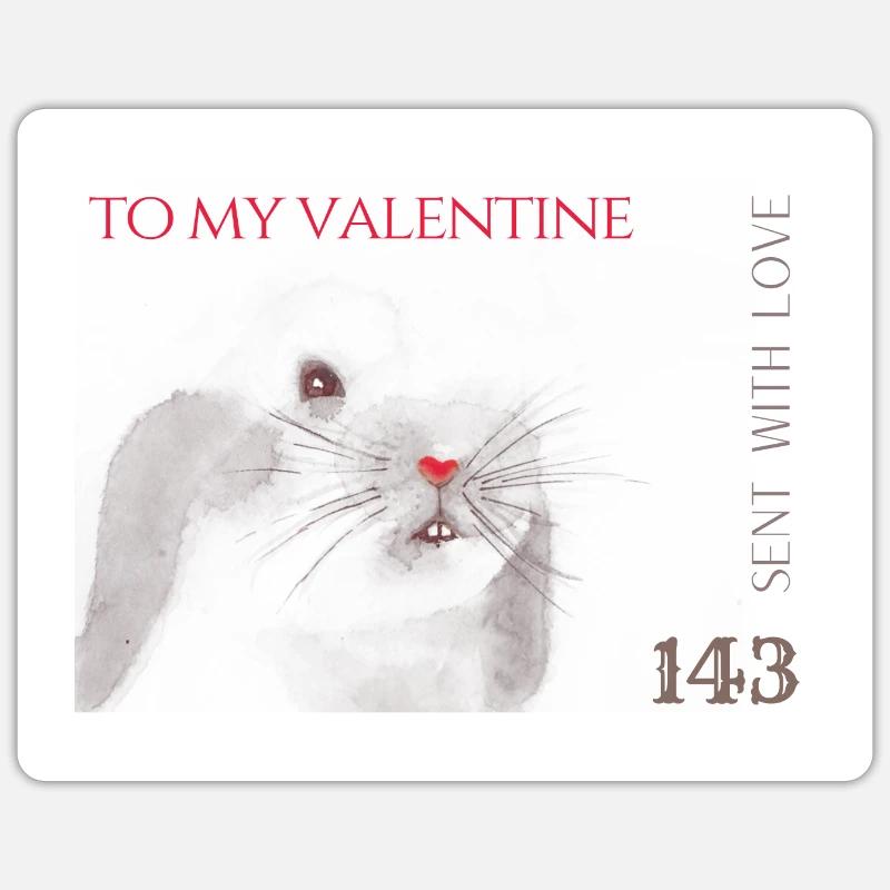 Timbre de la Saint-Valentin pour la Saint-Valentin - Sticker taille S (10 x 10 cm) - blanc mat