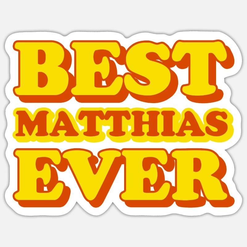 Matthias First Name Funny Gift - Sticker size S (10 x 10 cm) - white matte