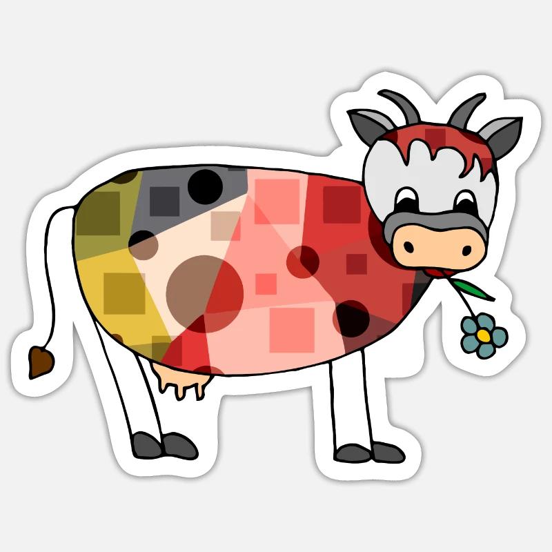 Kuh - Sticker Größe S (10 x 10 cm) - Mattweiß
