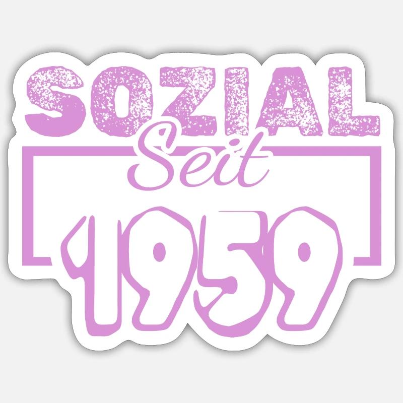since 1959 - Sticker size S (10 x 10 cm) - white matte