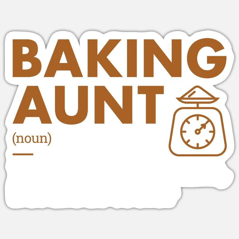 Baker Aunt Definition Baking - Sticker Größe S (10 x 10 cm) - Mattweiß