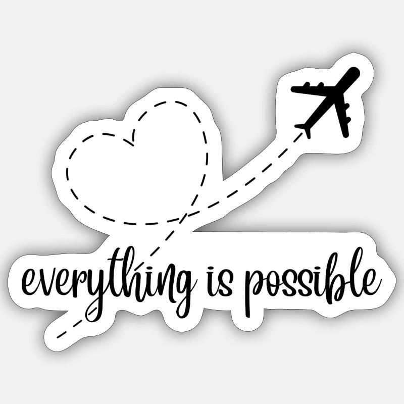 Tout est possible - Sticker taille S (10 x 10 cm) - blanc mat