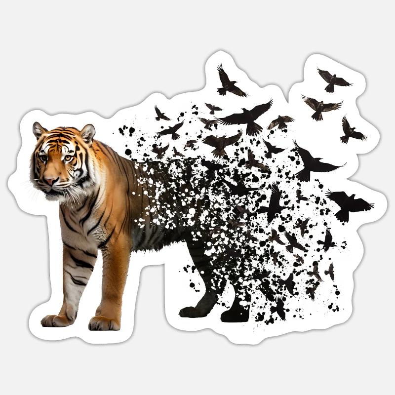 Tiger - Sticker size S (10 x 10 cm) - white matte