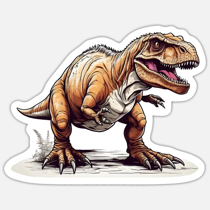 T Rex - Sticker taille S (10 x 10 cm) - blanc mat