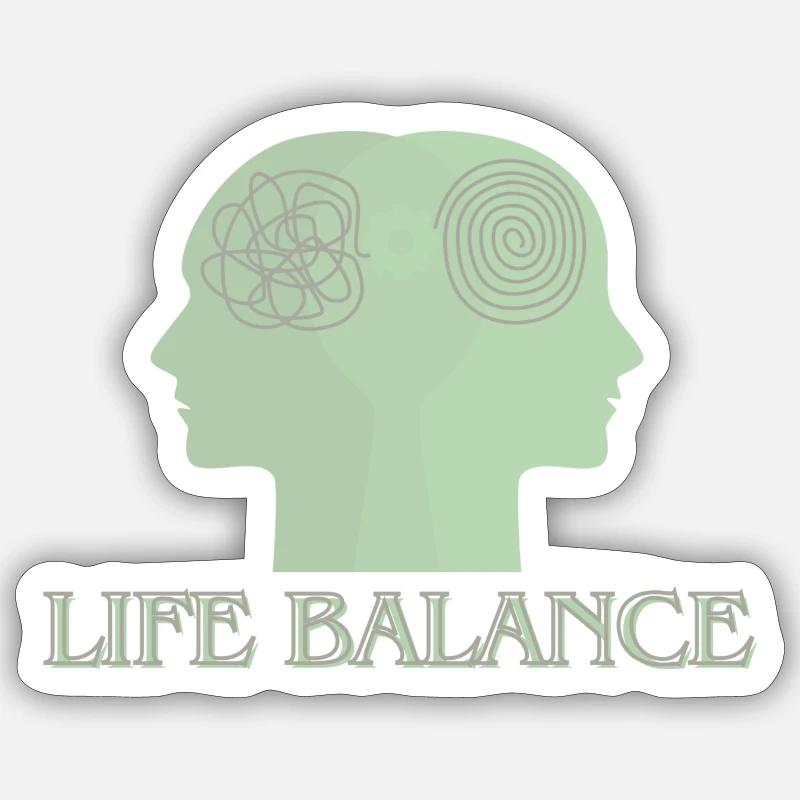 Équilibre de vie - Sticker taille S (10 x 10 cm) - blanc mat