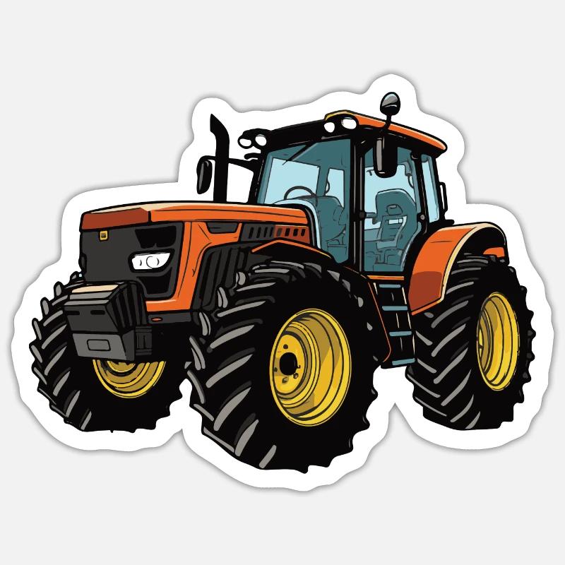 Tractor Farmer - Sticker size S (10 x 10 cm) - white matte