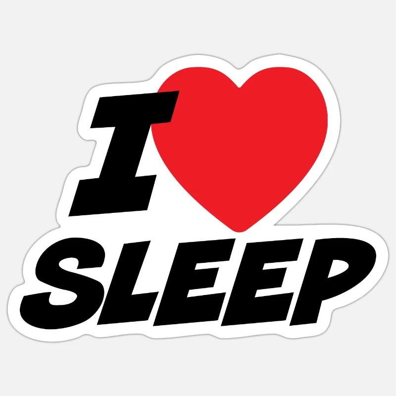 J’aime dormir - Sticker taille S (10 x 10 cm) - blanc mat