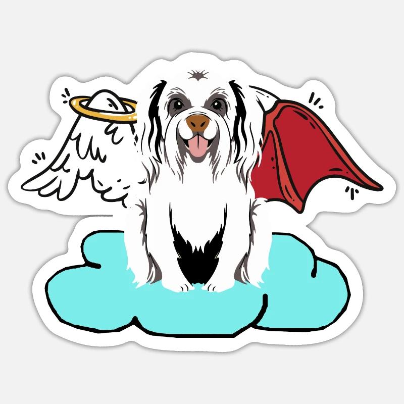 Céleste Satan Chien Hells Chien Diable Ange Sticker taille S (10 x 10 cm)