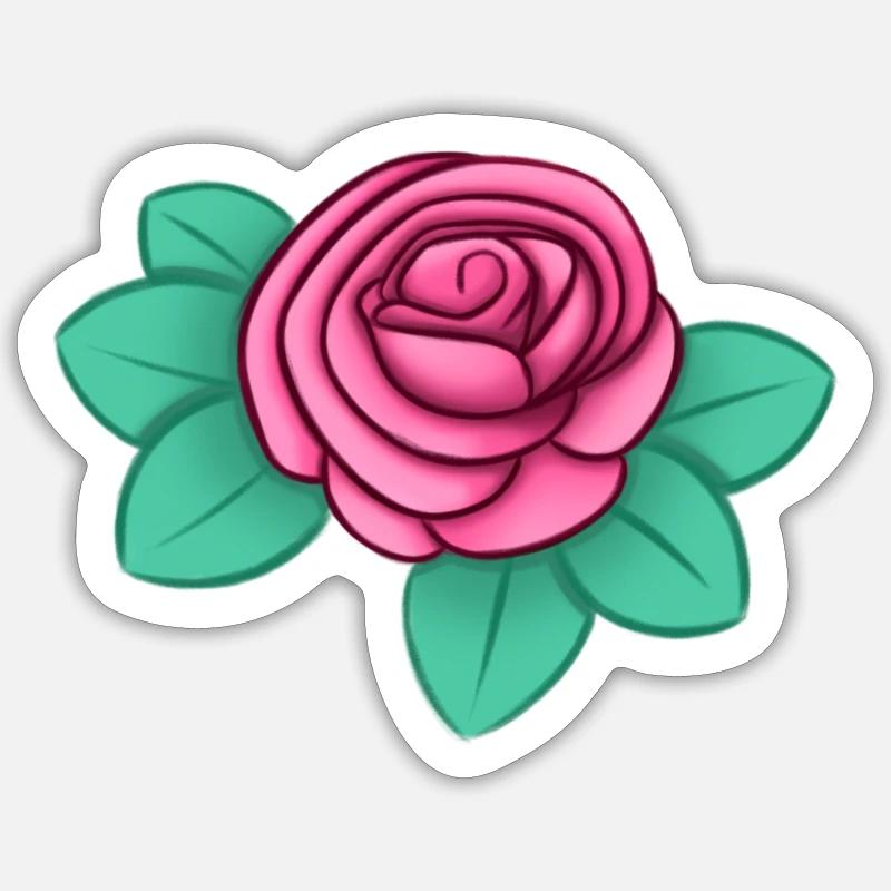 Rose - Sticker taille S (10 x 10 cm) - blanc mat