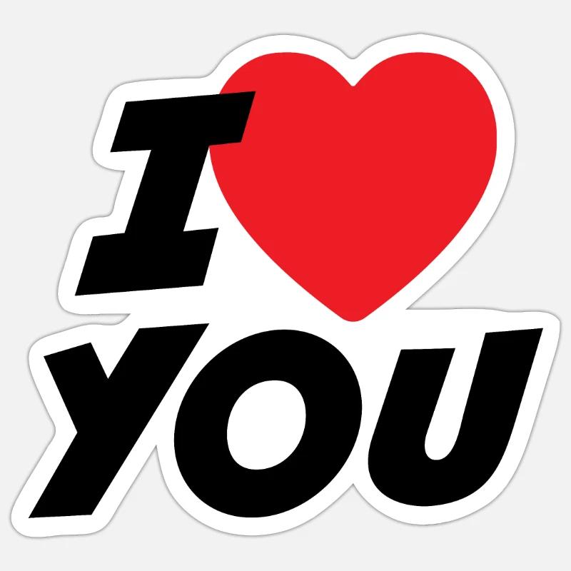 Ich liebe dich - Sticker Größe S (10 x 10 cm) - Mattweiß