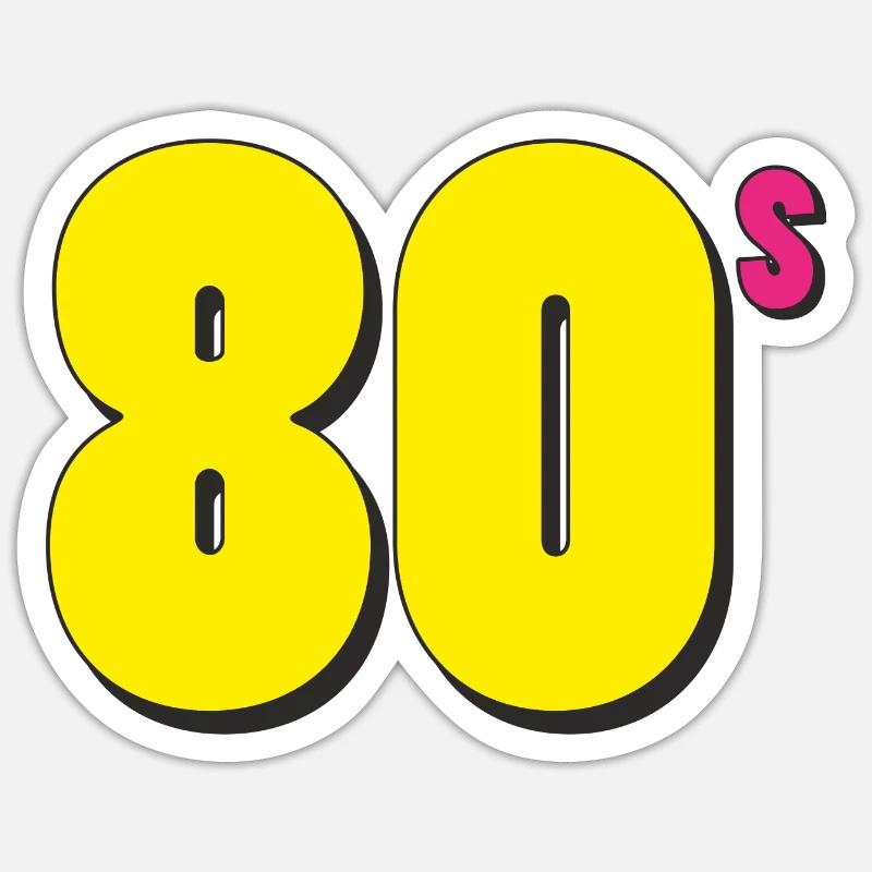 80s BIG - Sticker Größe S (10 x 10 cm) - Mattweiß
