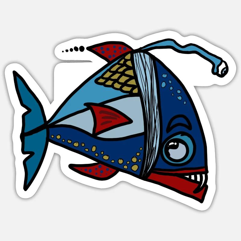 Fisch - Sticker Größe S (10 x 10 cm) - Mattweiß
